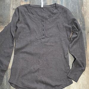 ATC thermal Gray Long Sleeve Henley Shirt